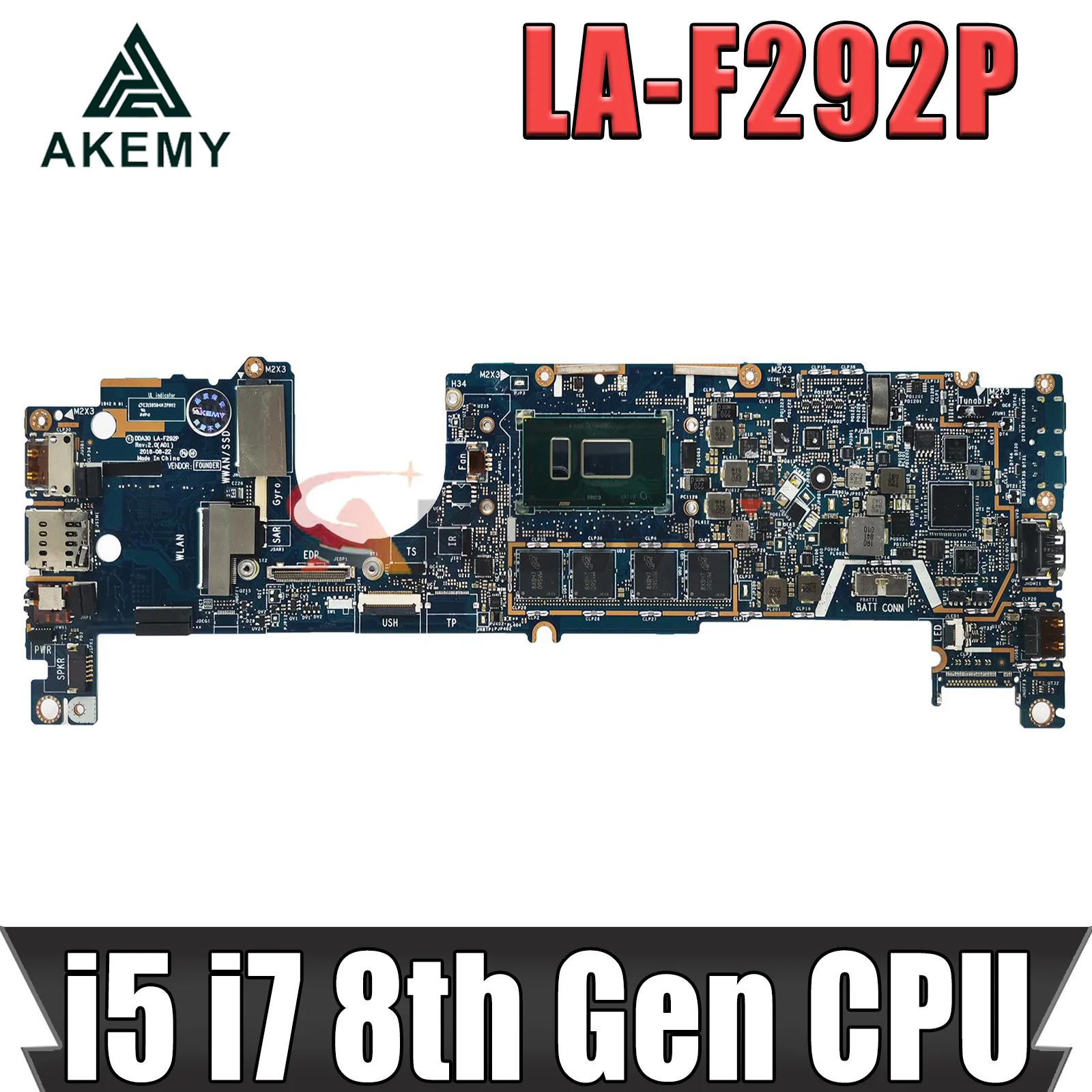 

DDA30 LA-F292P i5-8350U/i7-8650U CPU 8G/16G RAM Mainboard For Dell Latitude 7390 Laptop Motherboard 100% Fully Tested OK