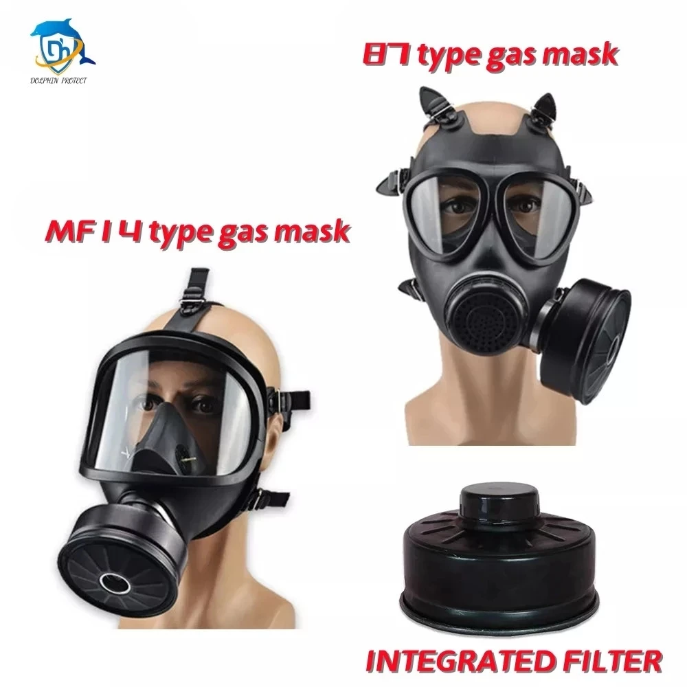 

MF14/87 type gas mask full face mask chemical respirator natural rubber filter self-priming mask