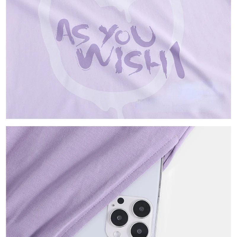 The Pajamas for Women's Summer Pure Cotton Thin Section Cool Short-sleeved Suit with Round Neck Simple and Cute Style Sleepwear