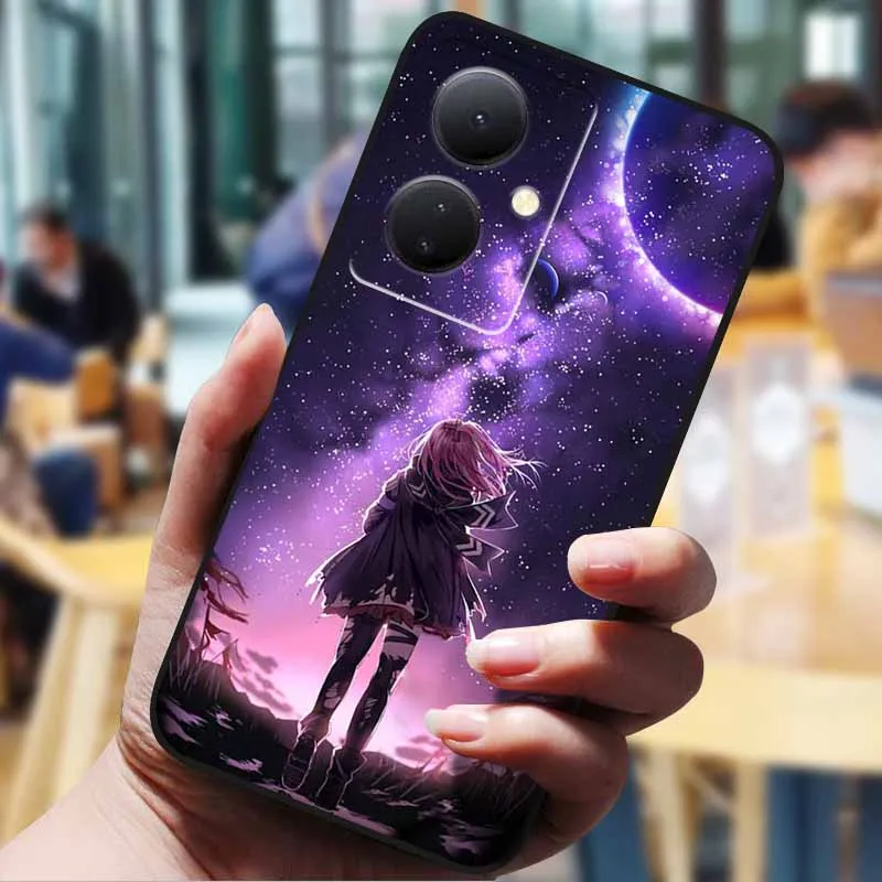 Черный силиконовый мягкий чехол-накладка для Vivo V29 Lite Y78 Plus