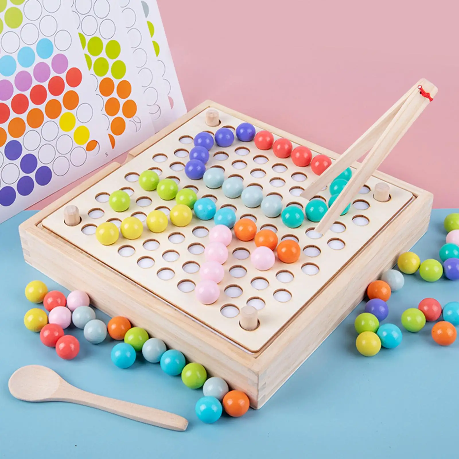 Деревянная доска с бусинами для устранения искусственной моторики дошкольников