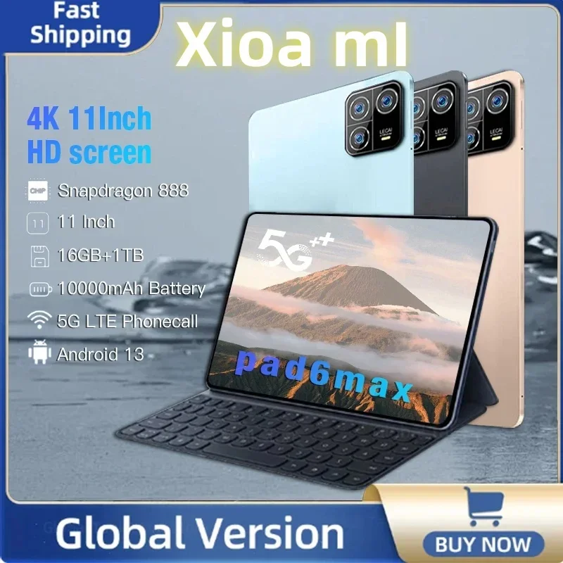 【Мировая премьера】 Планшет Mi Pad 6 pro Snapdragon 888 11 дюймов 10000 мАч аккумулятор 16 ГБ + 1 ТБ