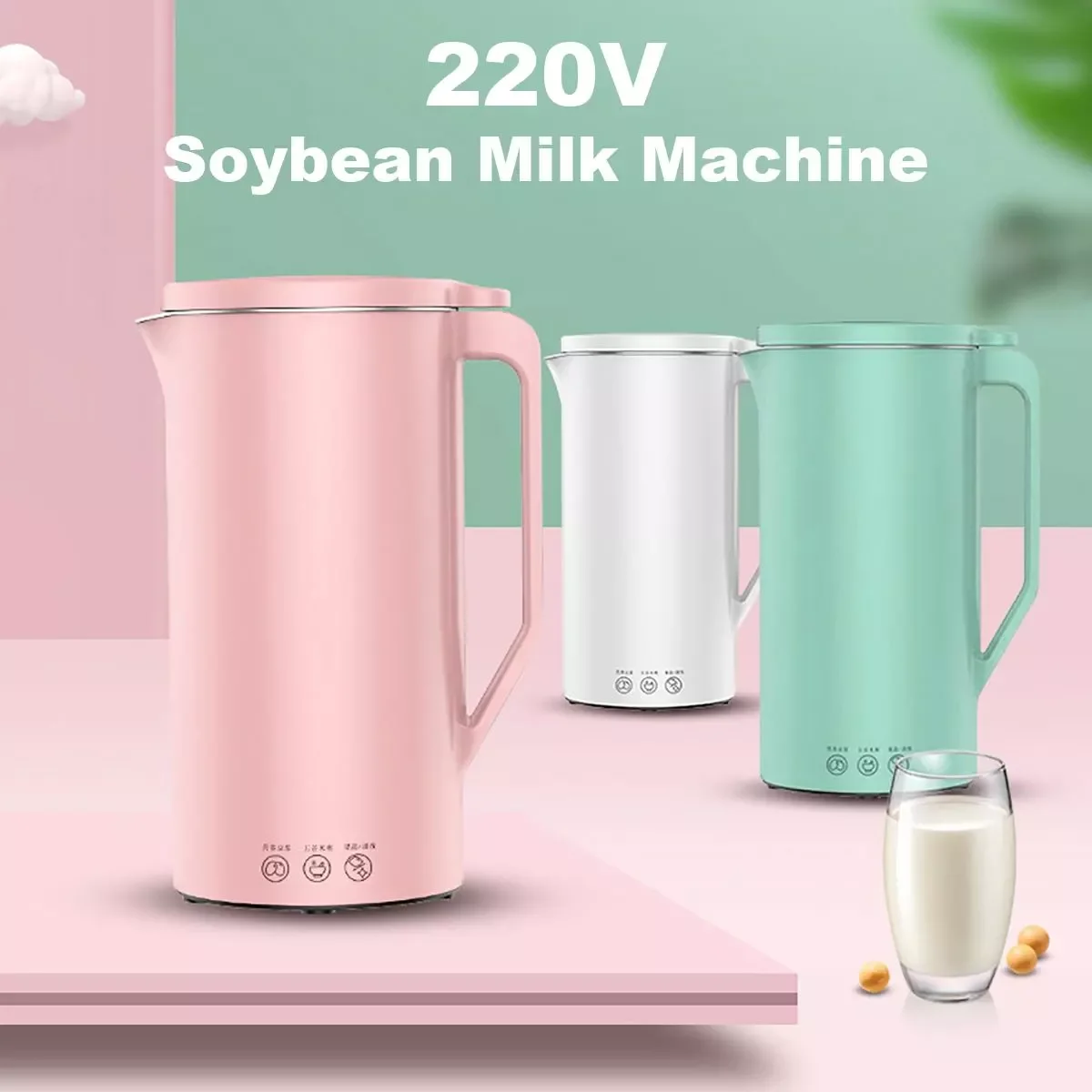 Blender Soy Milk Machine Juicer Automatic Heating Filter-Free Soybean Vegan Milk Juice Maker Kitchen Tools