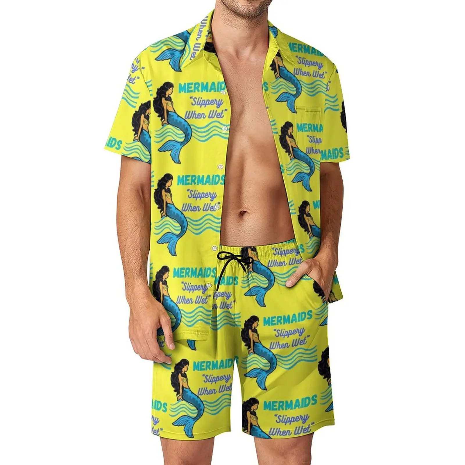 

Мужской винтажный комплект из рубашки и шортов с коротким рукавом