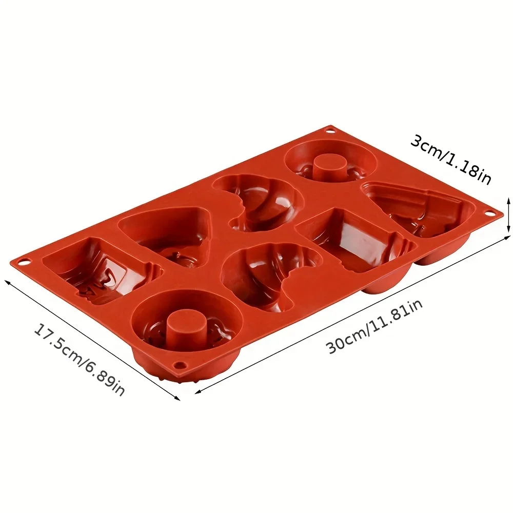 

8-луночный противень для выпечки хлеба и пончиков, клубничный торт, шоколадные силиконовые формы, формы для круассанов, мыло ручной работы, подарки на день рождения