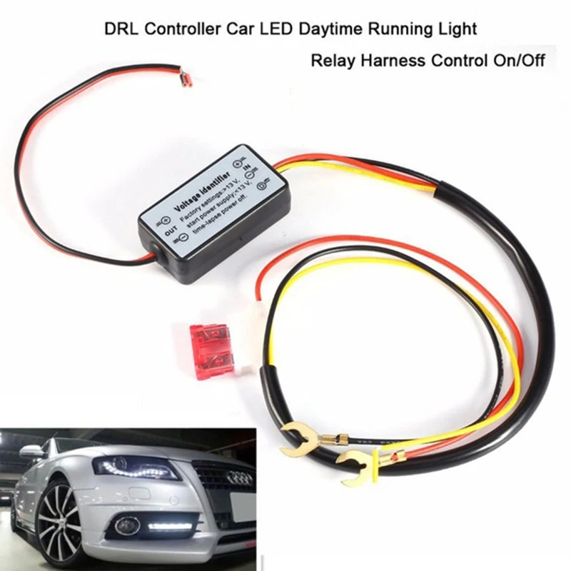 

Switch Automatic Dimmer Harness DRL Control Car Leads Daytime Running Light Relay DRL Controller On/Off 12-18V Fog Lamp Control