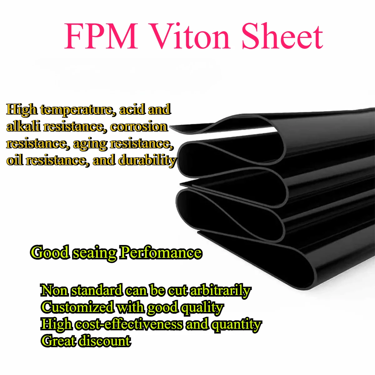 Фото Резиновая пластина FKM FPM Viton Sheet Масло Тепловая коррозия Кислотно-основа Сопротивление 1/2/3-10 мм №2