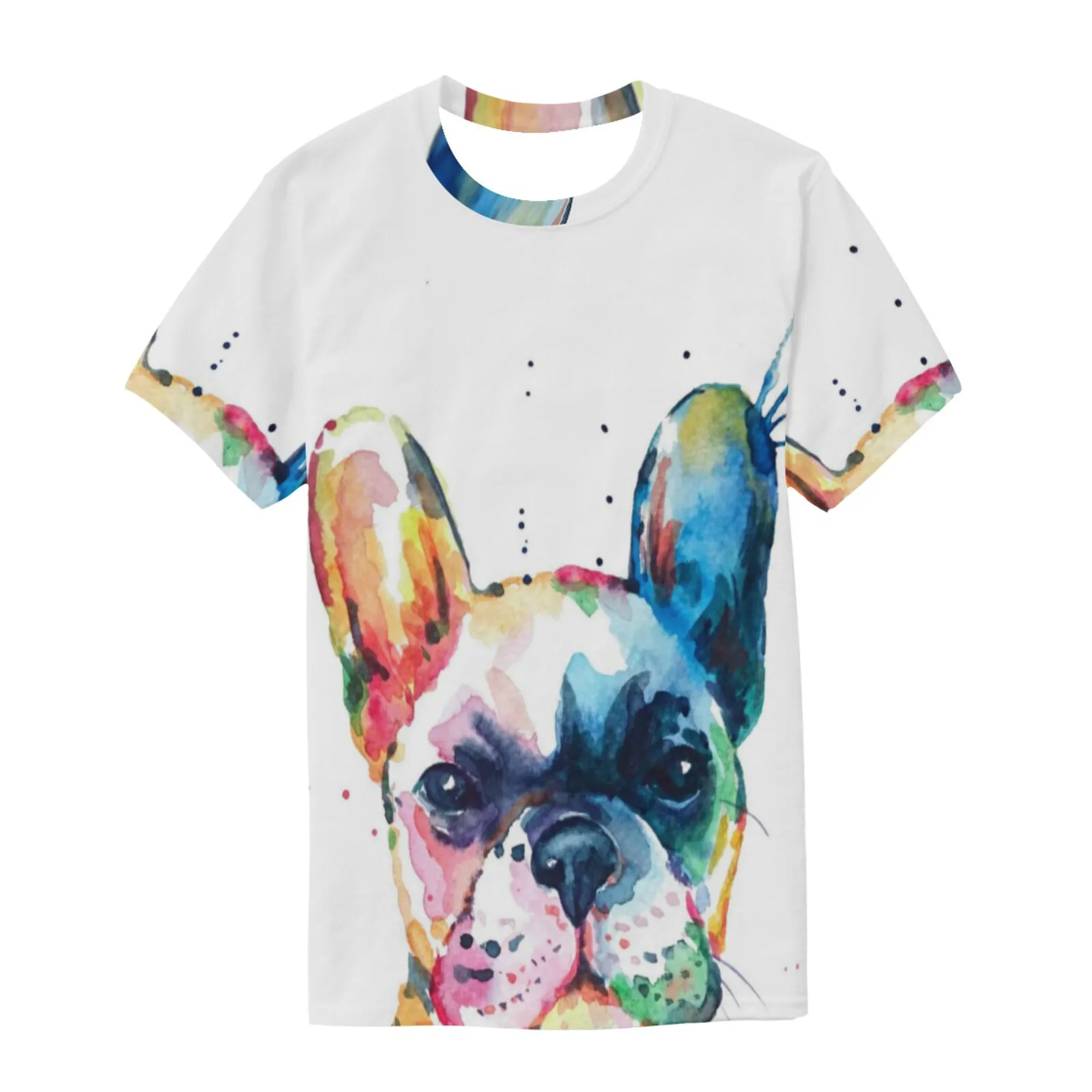 Футболка с изображением животного из мультфильма мужские летние и женские топы