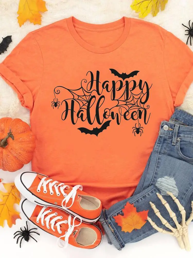 

Halloween Fashion Festival Trend 90s Fall Autumn Casual T-shirts Clothes Women Female T Clothing Ladies Print Graphic Tee