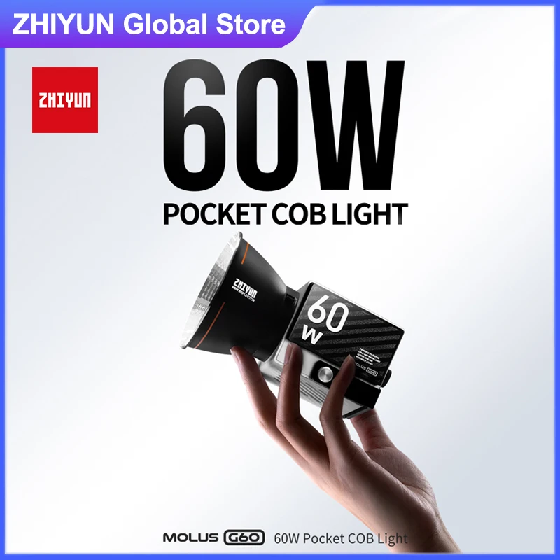 

ZHIYUN MOLUS G60 фотография Освещение 60 Вт светильник Pocket COB светодиодный для TikTok Youtube съемка видео на открытом воздухе