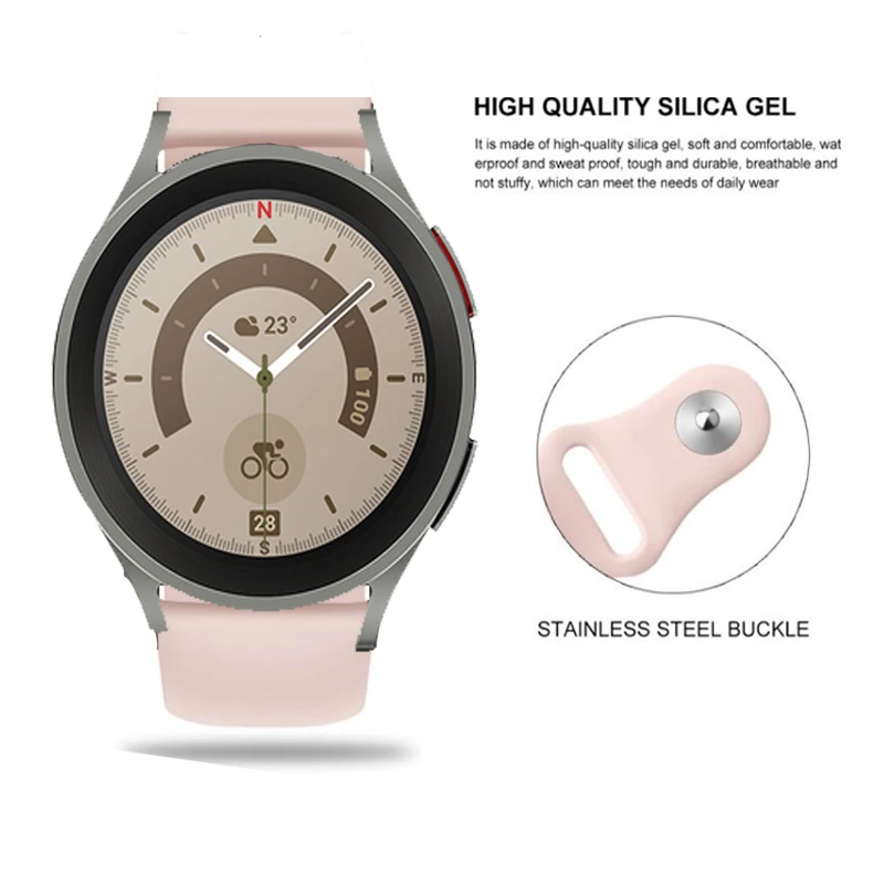 Фото Силиконовый ремешок 20/22 мм для Samsung Galaxy watch 7/6/5 Pro/4/Active 2/correa Gear S3, браслет Huawei watch GT 2/2e/pro/3/4 ремешок №2