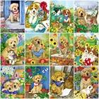 MomoArt Алмазная мозаика собаки животное Алмазная Живопись цветок вышивка крестом наборы Алмазная вышивка картина стразы декор для дома