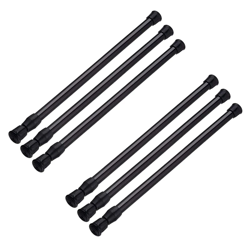 

6PCS Spring Curtain Rods 16 To 28 Inch Tension Rod Spring Curtain Rod Adjustable Curtain Rod Expandable Curtain Rod-FS-PHFU