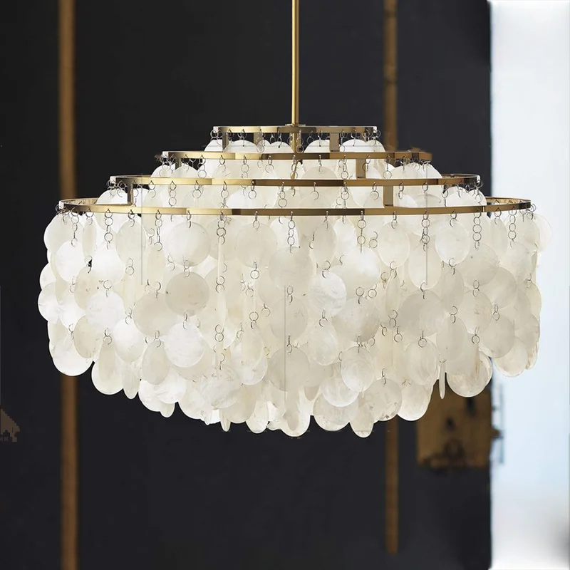 

Modern Seashell Chandelier LIghting For Bedroom/Living Room Nordic Conch Chandelier Art Decor Hanging Light Fixture