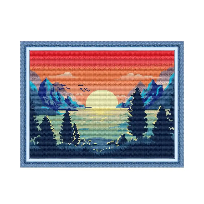 

Joy Sunday Morning Glory Counted Cross Stitch Kits Pattern 11CT 14CT DIY Printed Stamped Fabric Embroidery Needlework Home Deco