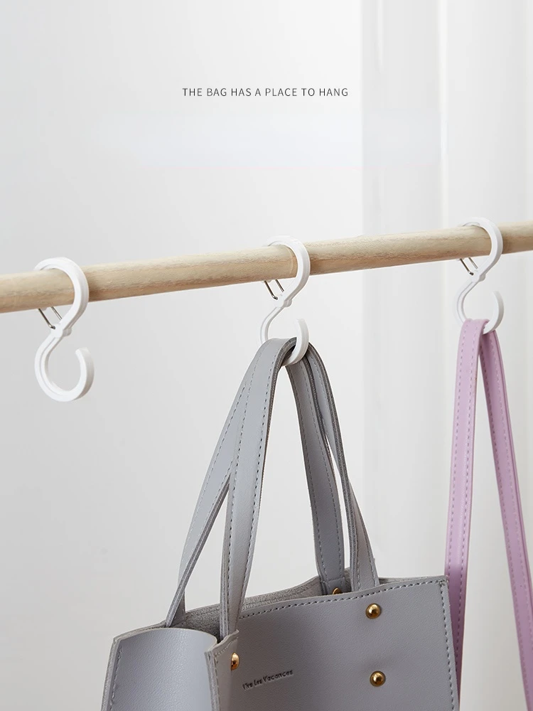 

S-Shape Hook Wardrobe Anti-Drop Buckle Clothes Hook Punch-Free Plastic Windproof Lock Coat Hook Dormitory Kitchen S Hook