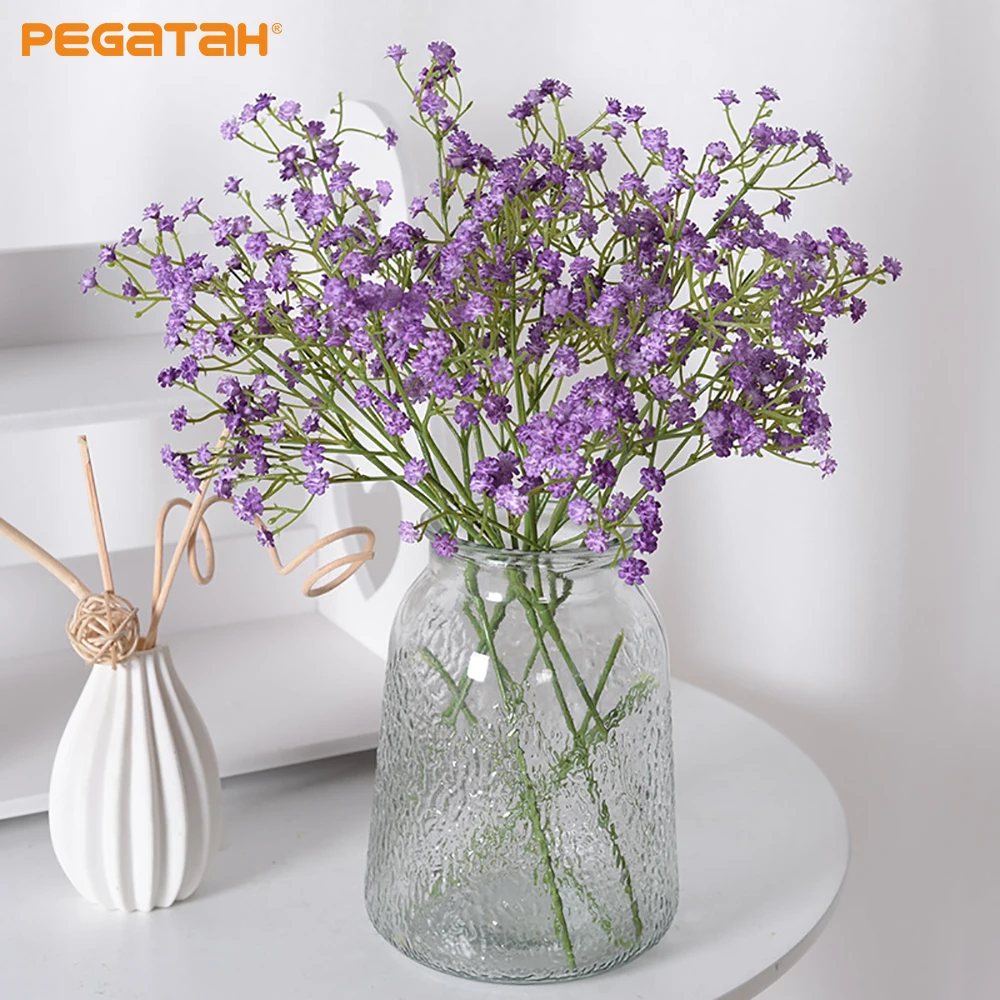 

52cm 90Heads Babies Breath Artificial Flowers Plastic Gypsophila DIY Floral Bouquets Wedding Birthday Party Home Decoration