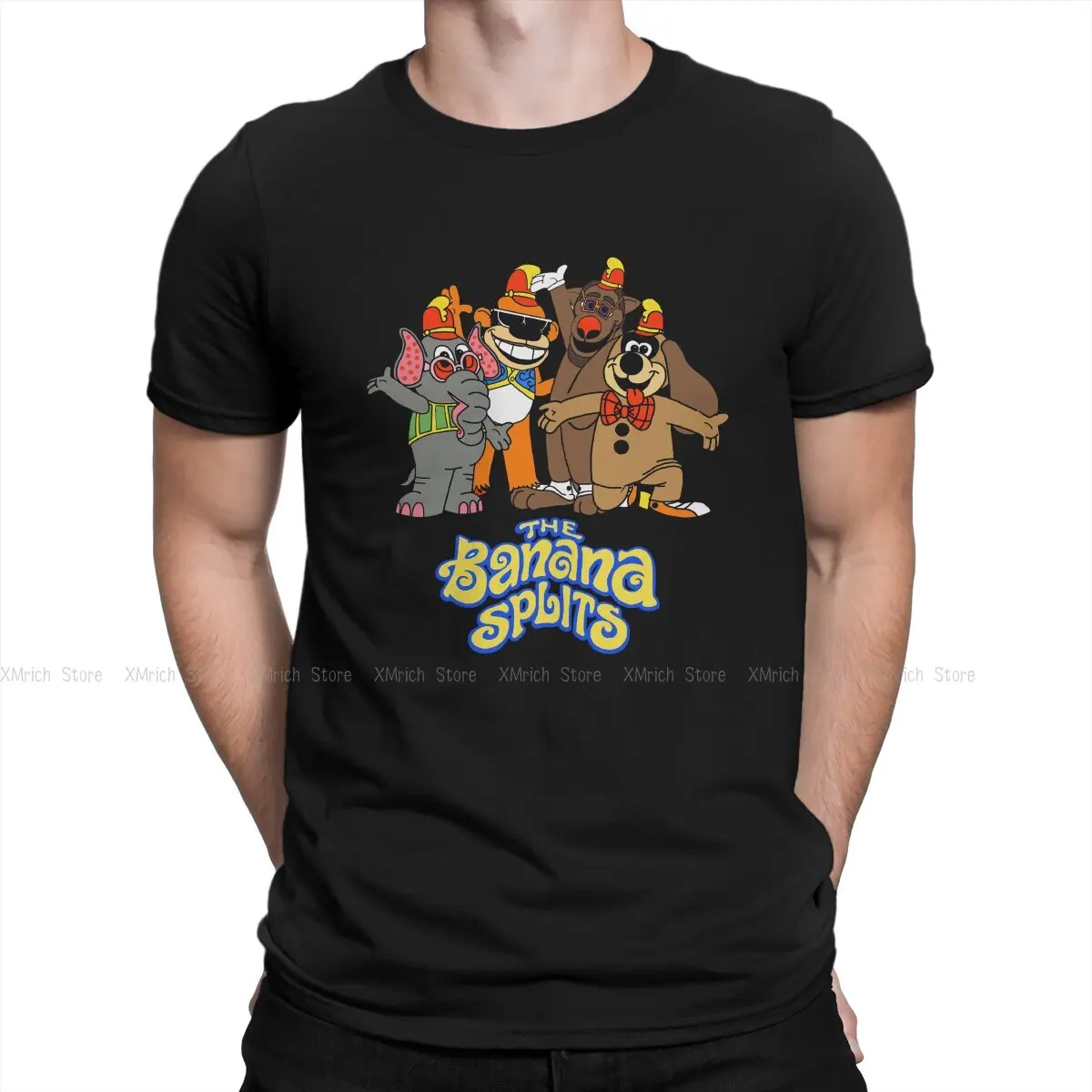 

The Banana Splits Cartoons Newest TShirt for Men Happy Drooper Round Collar Basic T Shirt Hip Hop Gift Clothes OutdoorWear