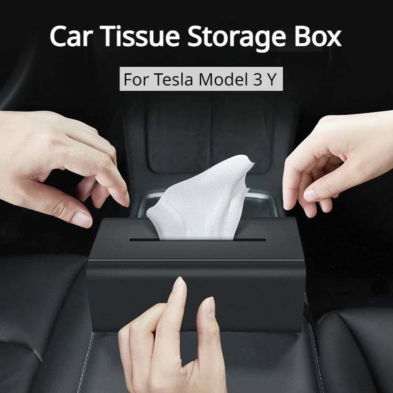 

Car Tissue Storage Box for Tesla Model 3 Y Seat Back Armrest Box Hidden Behind Screen Storage Bag Car Interior Accessories 2023