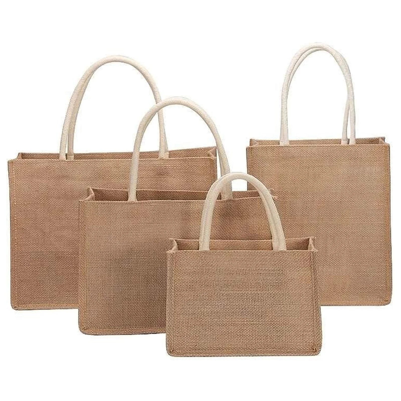 

Burlap Shopping Tote Bags Blank Jute Beach Handbags Reusable Stroage Bags Gift Bags for Grocery Crafts Birthday Parties Wedding