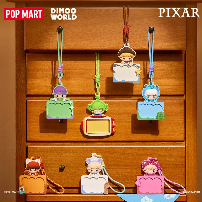 Фото Оригинальный хит продаж: POP MART DIMOO WORLD × PIXAR – коллекционный держатель для карт в слепой коробке, сюрприз-подарок, модная игрушка №5