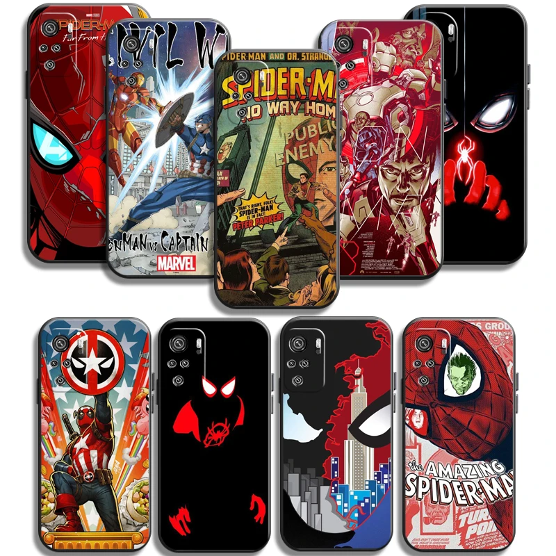 

Marvel Spiderman Phone Cases For Xiaomi Redmi 7 7A 9 9A 9T 8A 8 2021 7 8 Pro Note 8 9 Note 9T Carcasa Back Cover Funda Soft TPU