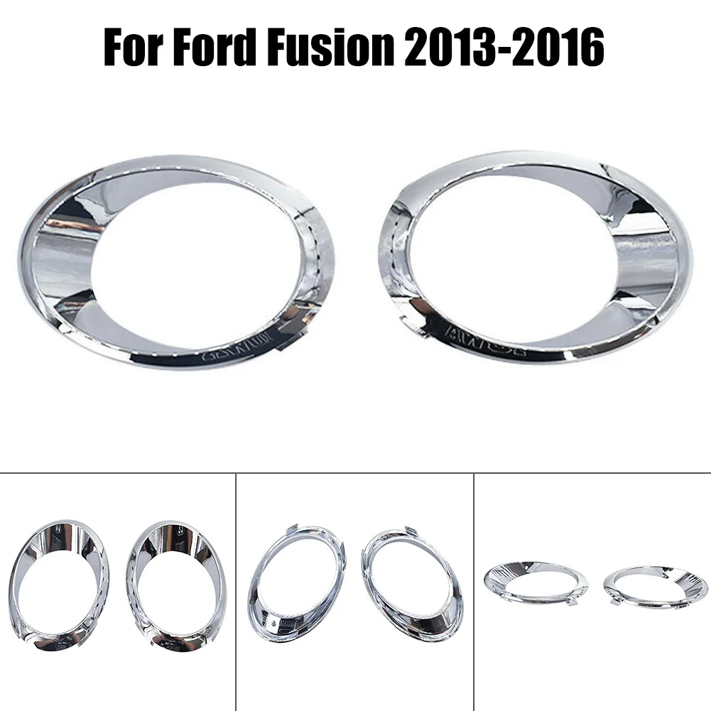 

Chrome Fog Lamp Bezel Trim Ring Tools Left & Right Pair Front Silver Trim Ring Fog Light Cover Horizontal Billet