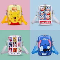 2022 new disney mickey stitch cute cartoon childrens travel bag mobile phone bag baby shoulder diagonal bag trend storage bag