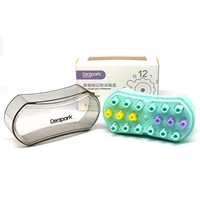 18 holes dental endo root canal file holder 12 counting knobs disinfection box dentist bur autoclave sterilizer numberings case