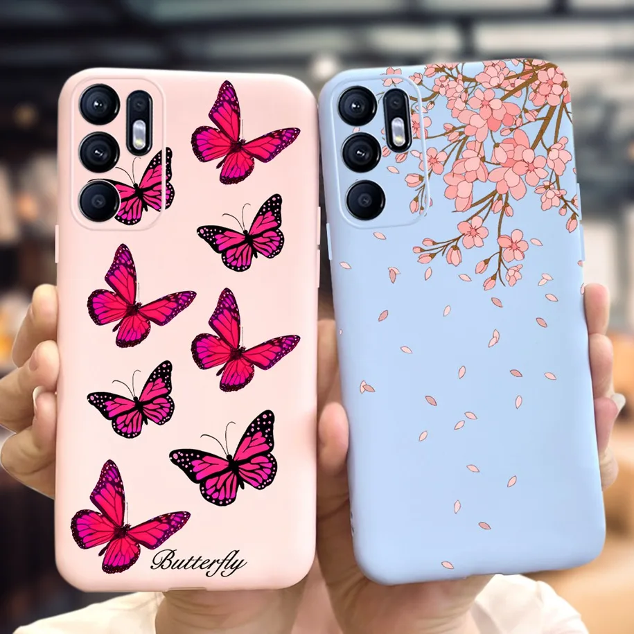 Чехол для OPPO Reno6 Z Модный мягкий защитный чехол с цветочным рисунком Reno 6 4G 5G CPH2251