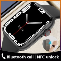 men smart watch 7 series 1 9 hd screen heart rate blood pressure nfc women smartwatch ip68 bluetooth call women for apple watch
