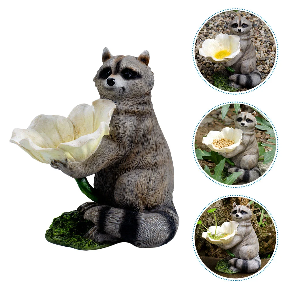 

Полимерная фидерная статуя енота, птица, орнамент, искусственная статуя для газона, уличная модель, декоративная фигурка, настольные украше...