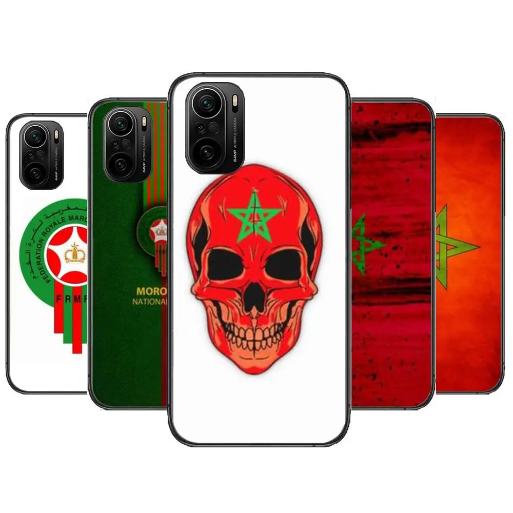 

Morocco Flag Phone Case For xiaomi redmi POCO F1 F2 F3 X3 Pro M3 9C 10T Lite NFC Black Cover Silicone Back Prett mi 10 ultra cov
