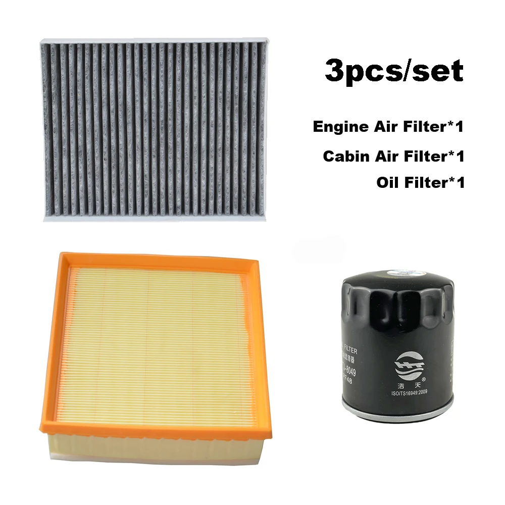 Набор фильтров для CHANGAN CS85 COUPE 1,5 T 2,0 T 2018- 2023 AC, воздушный фильтр для салона двигателя, очиститель масляного фильтра, автомобильные аксессуары, 3 шт.