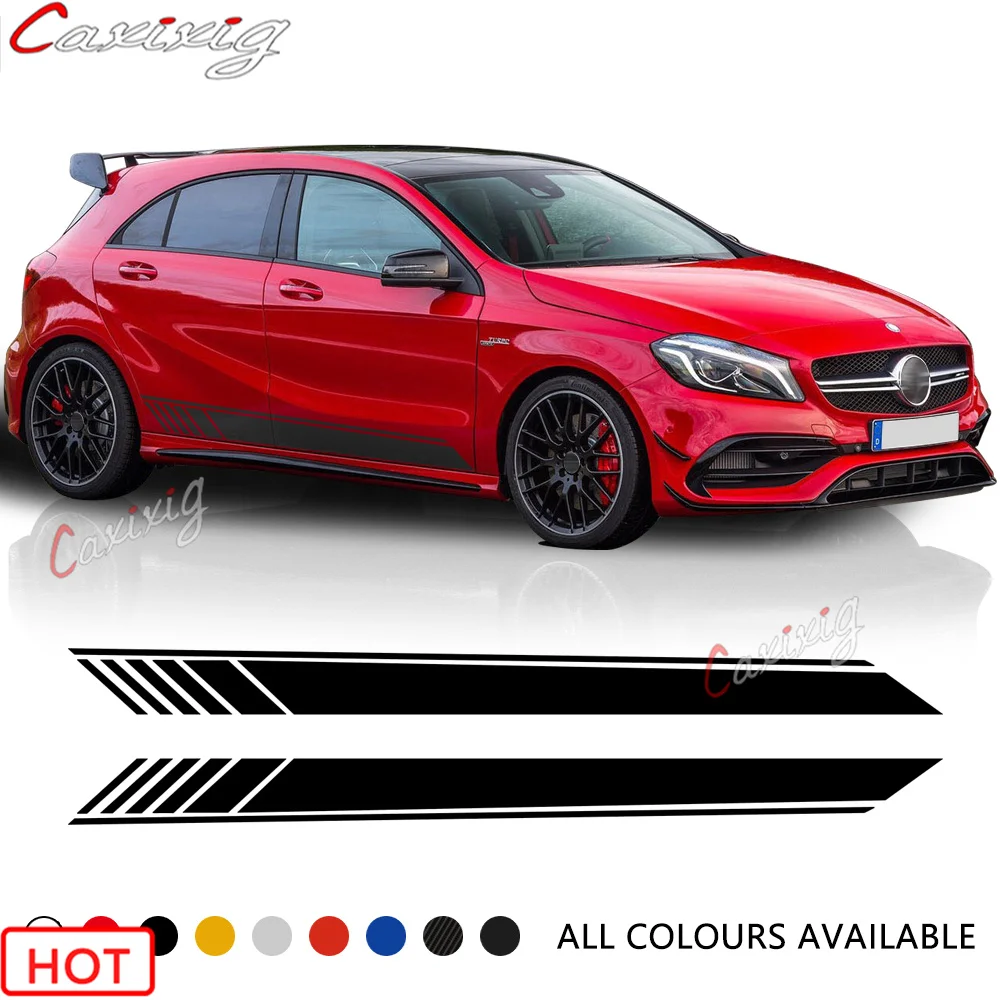 

Skirt Stripe Vinyl Decal Car Sticker For Mercedes Benz W176 A Class A180 A200 A250 A45 AMG GLA45 Side Car Styling Accessories