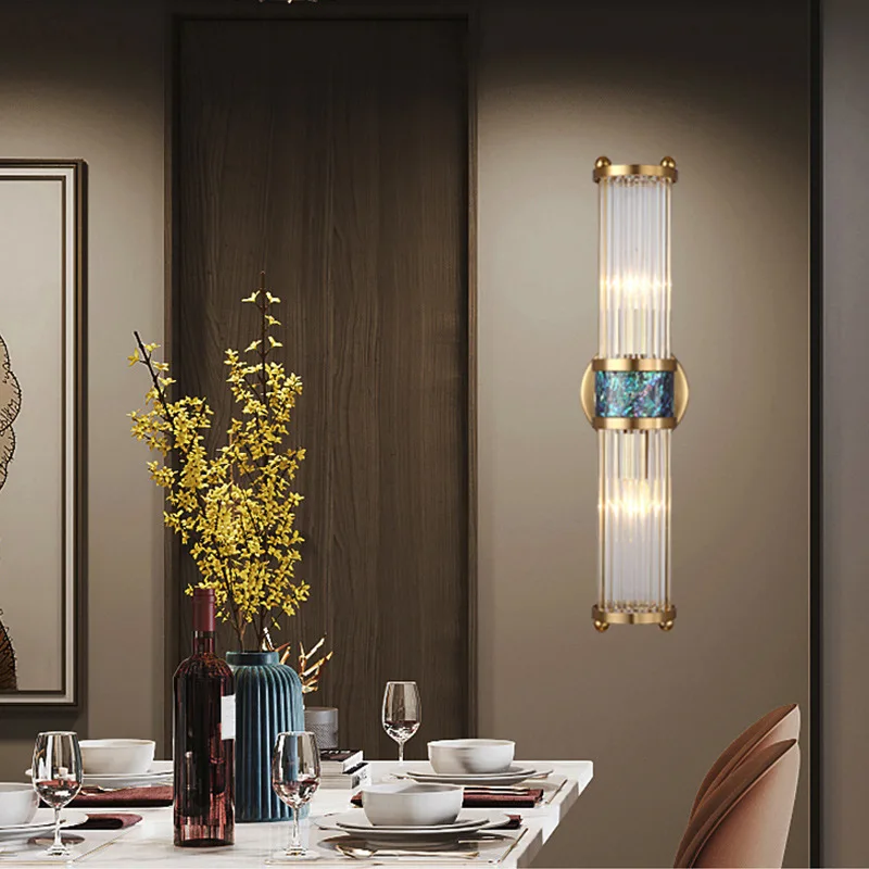 

Green Shell Remote Control LED Dimmable Wall Lamps Luxury Bedside Interior Nightlights Wall Lights for Living Room Free Shipping