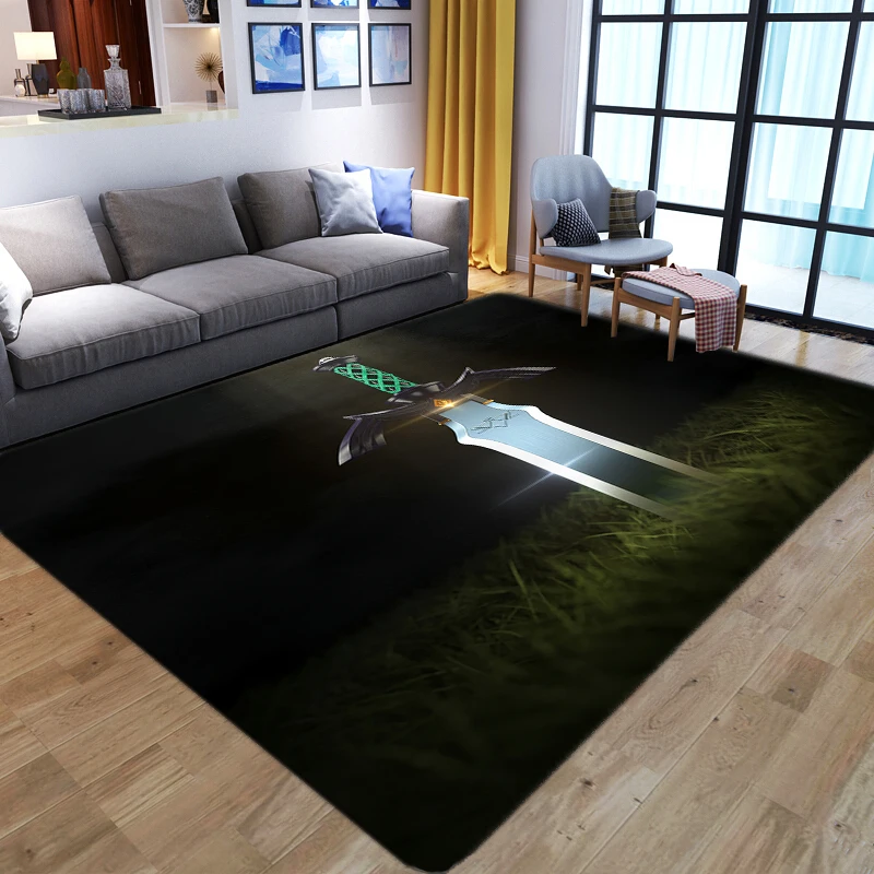

Большой ковер в скандинавском стиле 3D Dreamlike с принтом меча, декоративный прикроватный коврик для гостиной, спальни, дивана, напольный коврик...