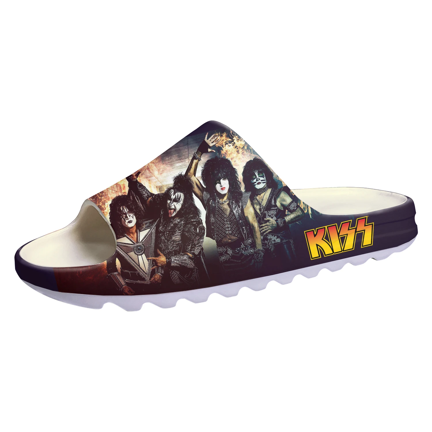 Heavy Metal Kiss Rock Band Soft Sole Sllipers Home Clogs Mens Womens Teenager Custom Made Sandals Water Shoes On Shit  Step in