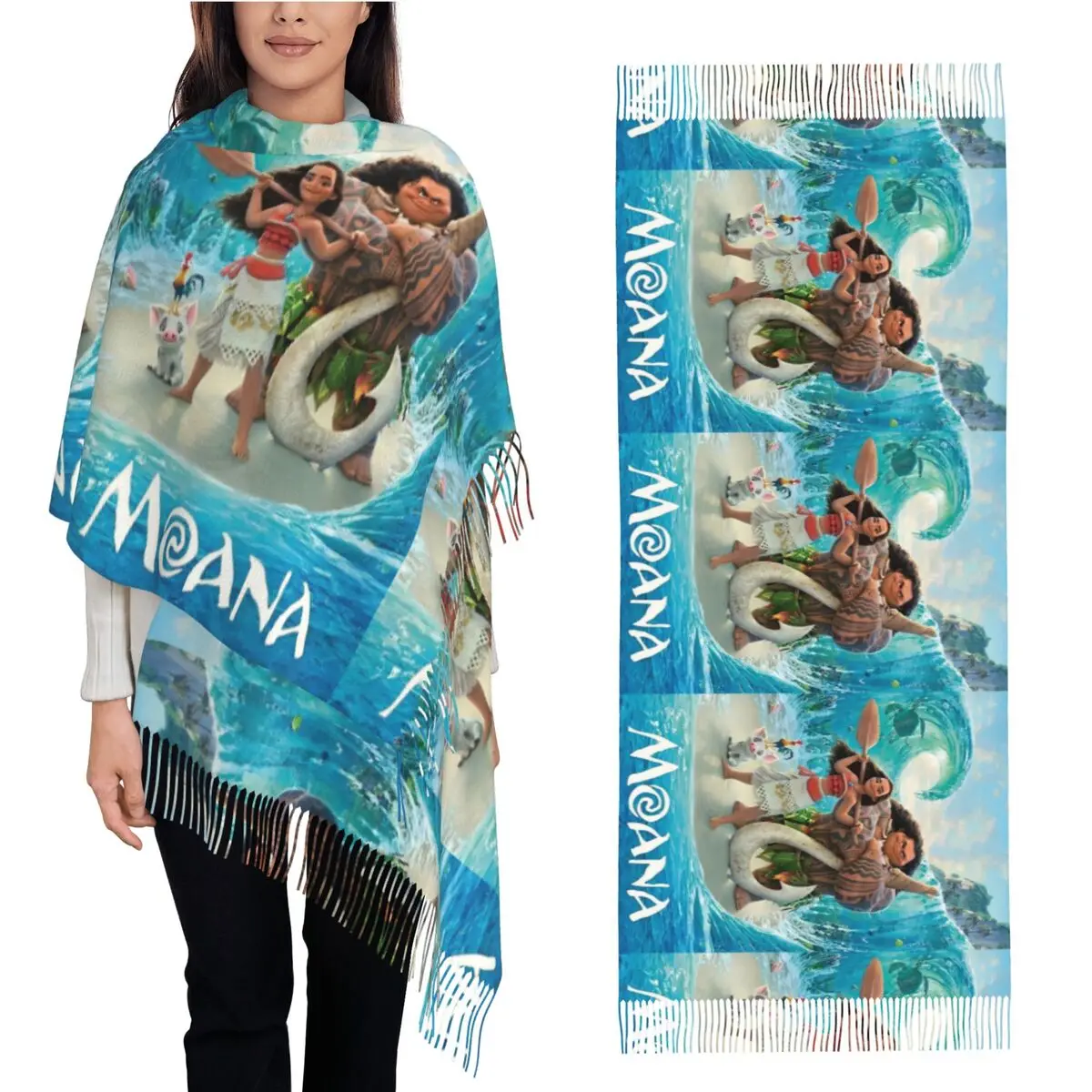 Аниме Моана Мауи плед детские шарфы с героями мультфильмов обертывания