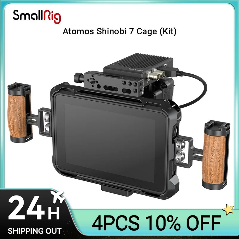 

Клетка SmallRig для Atomos Shinobi 7, клетка для камеры из алюминиевого сплава, комплект для установки DSLR на камеру 3456