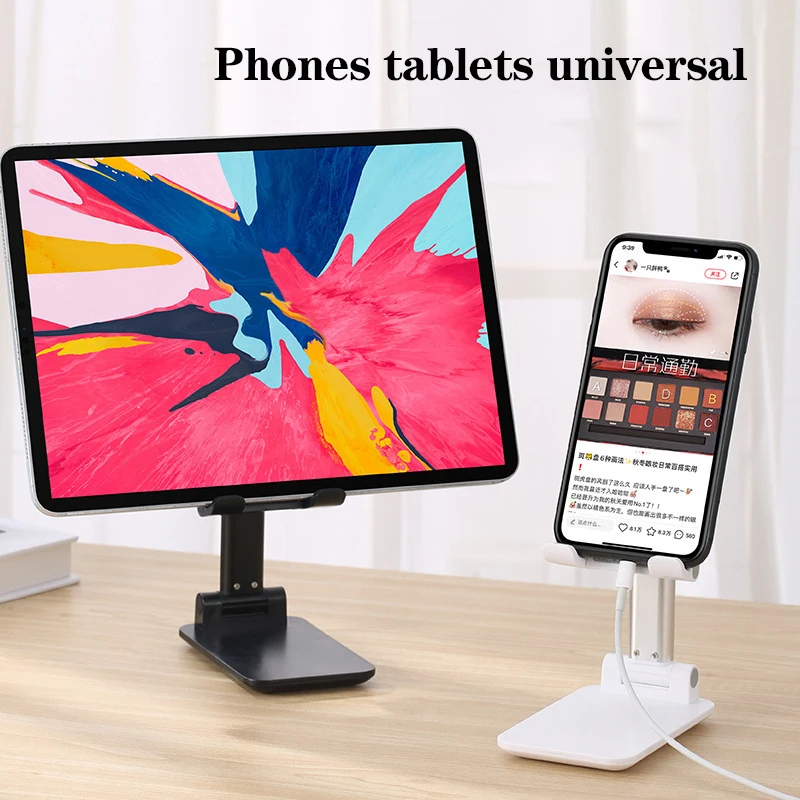 Z04 Desktop Phone Holder Tablet Stand For Ipad Phones Universal Bracket Metal Telescopic Adjustable Height Angle Live Support