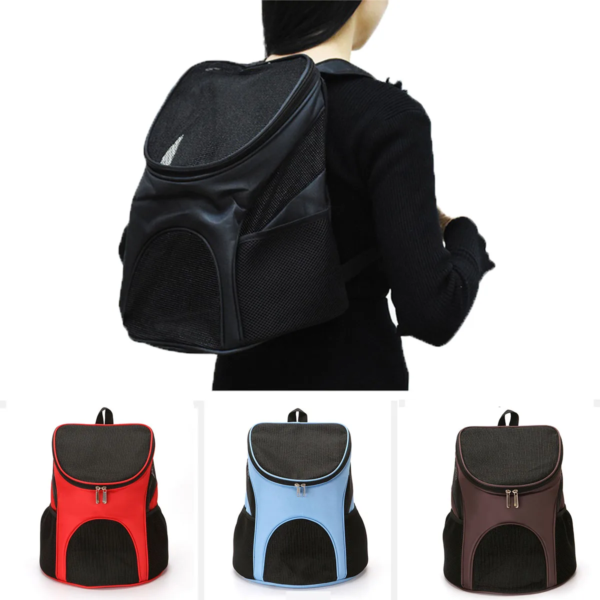 

Воздухопроницаемый дорожный рюкзак для домашних животных, удобная уличная переноска на двух лямках для маленьких собак и кошек, рюкзак для ...
