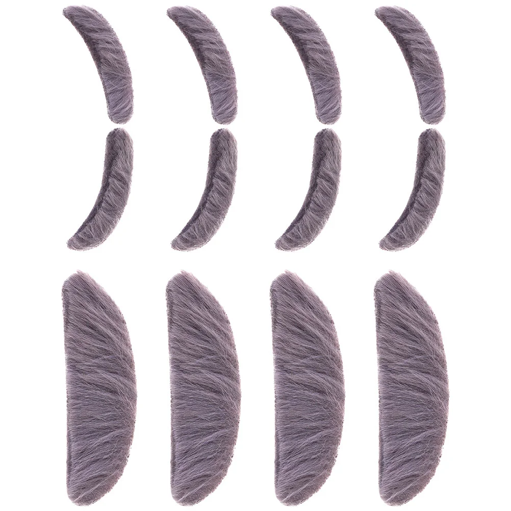 

4 Sets Artificial Fake Beard Bread Dummy Cosplay Elderly Costume Adornment Self-adhesive Simulated Rabbit Fur Party Prop Man
