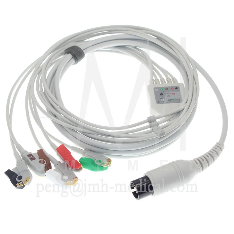 

For BCI,Datascope,MDE,Invivo,Mindray,Spacelabs,WelchAllyn,Edan,Goldway Patient Monitor Universal AAMI6P AHA ECG 5 Lead Cable