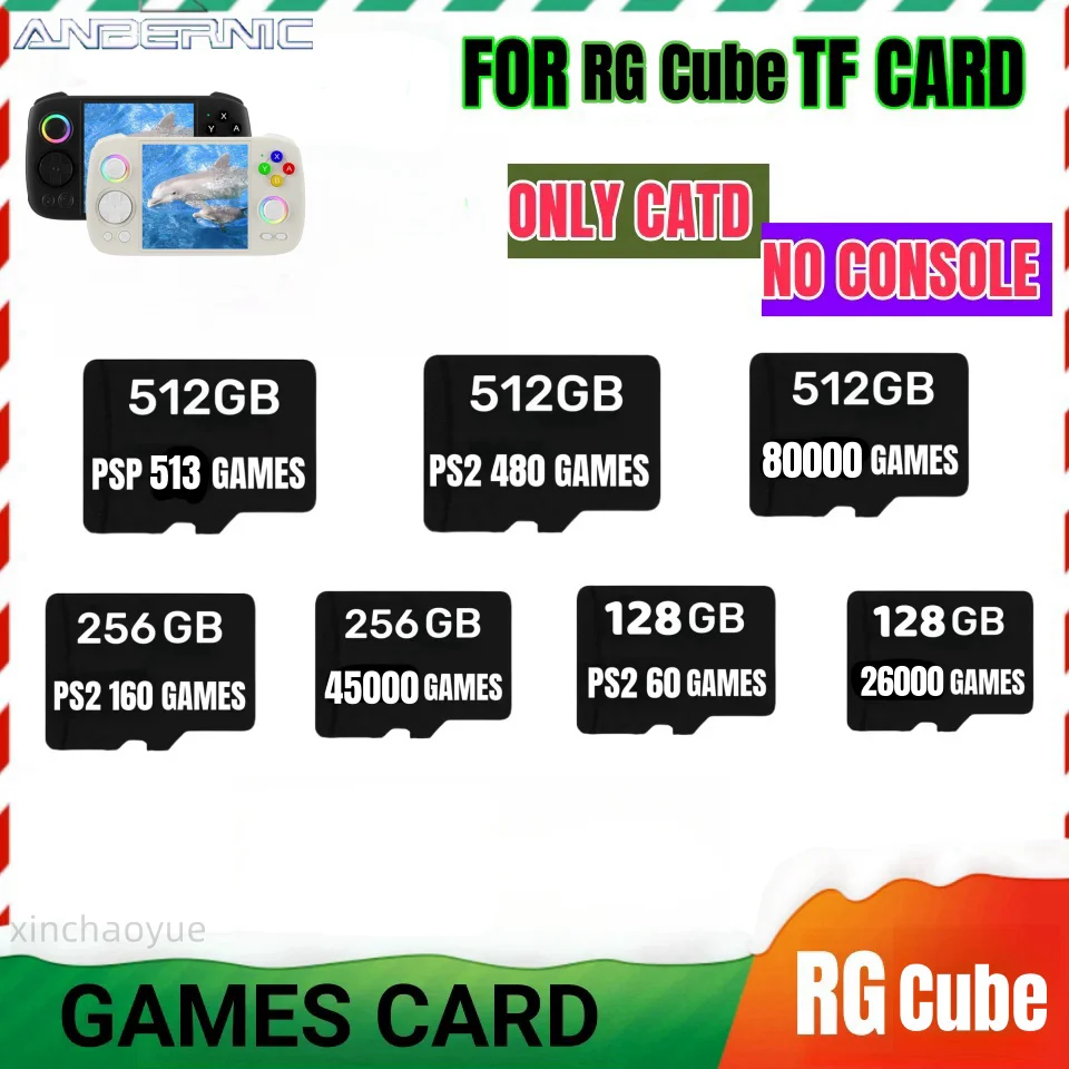 Для ANBERNIC RG Cube TF Card Portable PS2 портативная игровая консоль карта памяти SD 61000 игр 512G 256G