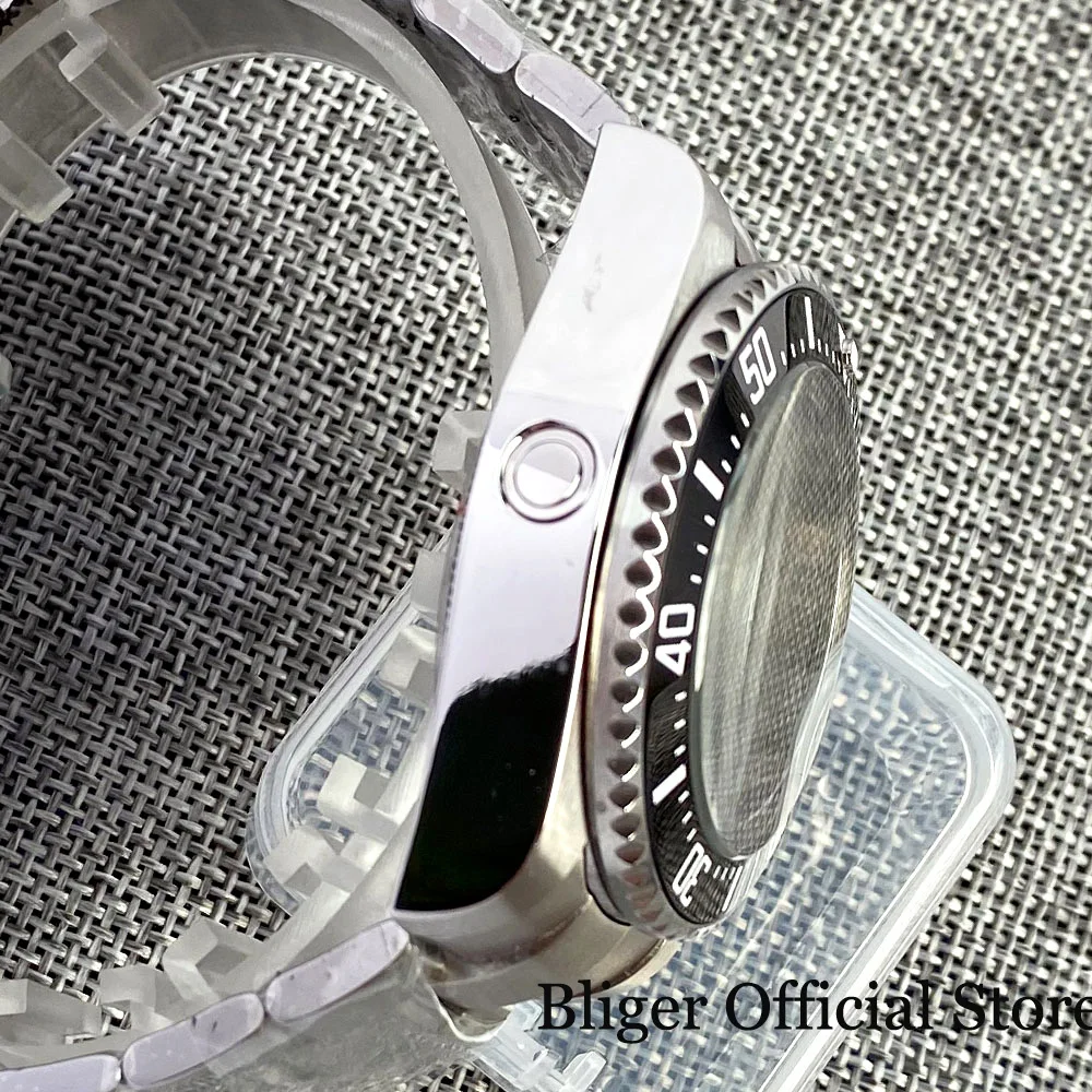 Продажа Мужские Большие механические часы BLIGER SEA Blue Black Dial 43 мм, вращающаяся рамка с керамической вставкой, 24 Драгоценности NH35A MIYOTA 8215, ремешок для уст...