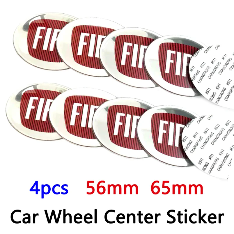 

4pcs 65mm 56mm Car Wheel Hub Center Caps Rim Dust-Proof Cover Logo Badge Sticker Emblem For Fiat Auto Exterior Parts Accessories