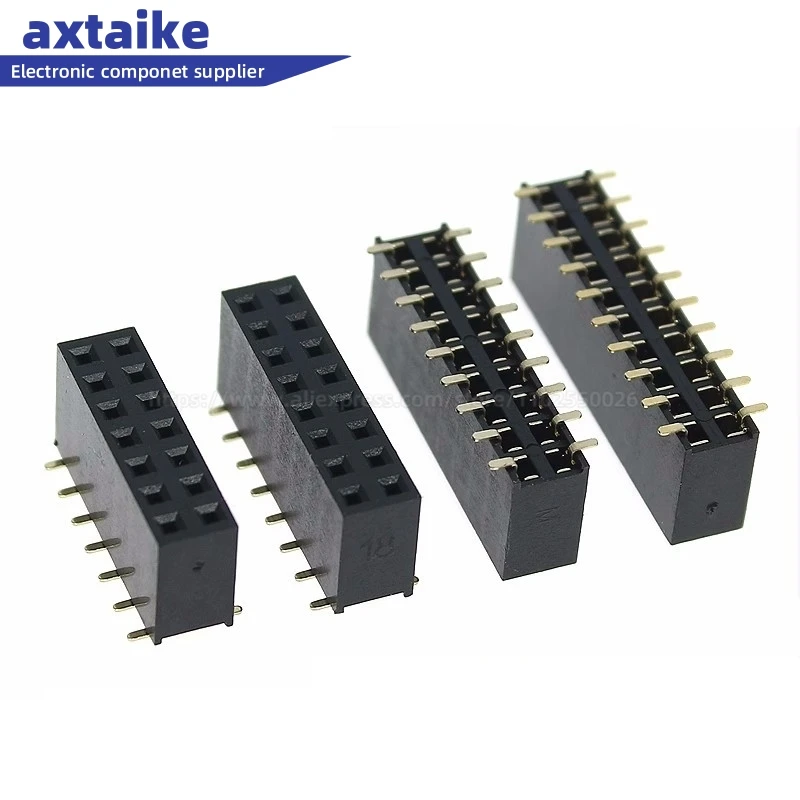 

20PCS 2.54mm SMD SMT 2-40Pin Black Double row Female Header Connector 2P 3P 4P 5P 6P 7P 8P 10P 12P 14P 15P 20P 40Pin PCB JST