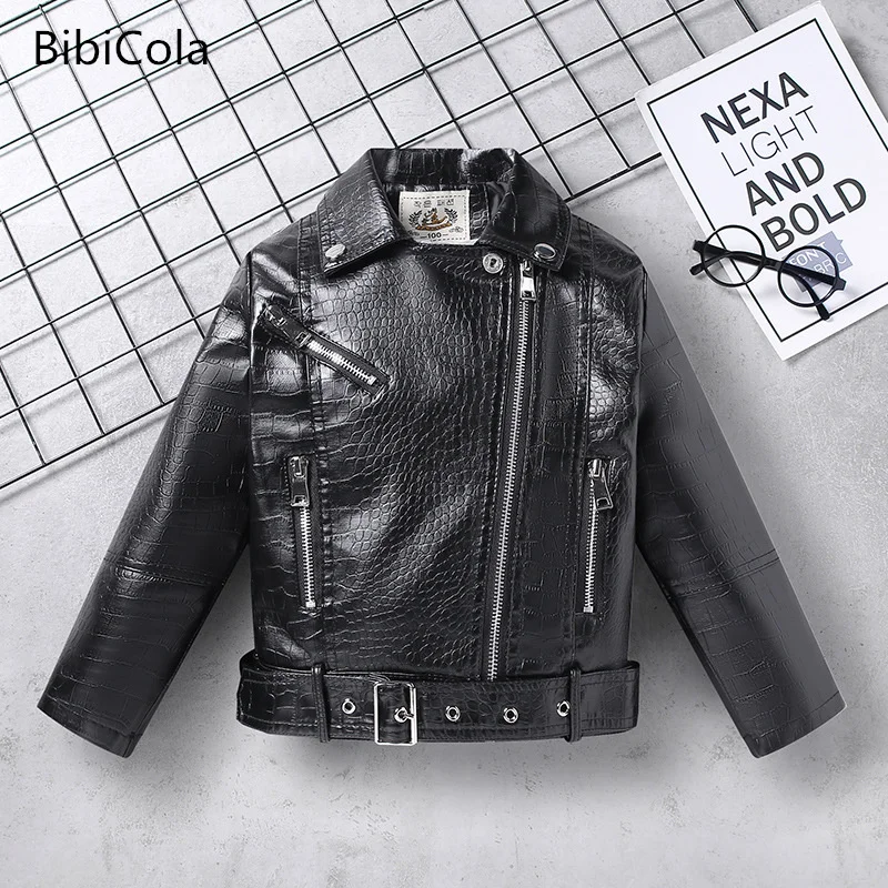 

Кожаная одежда для девочек; Модная мотоциклетная кожаная куртка для девочек; Новинка 2022 года; Сезон осень; Корейская версия детской куртки с...