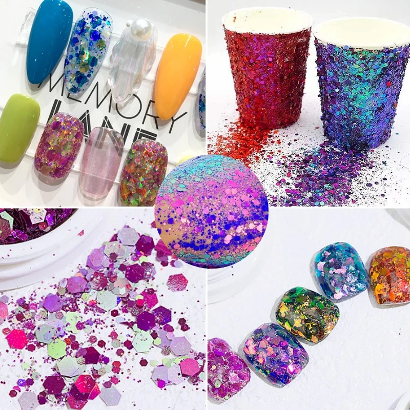 

Блестящие объемные Блестки для ногтей, 500 г